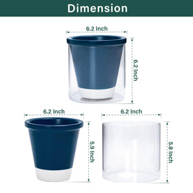 D'vine Dev self-watering system; glass cup shows water level.