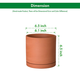 Round cylinder terracotta design complements modern interiors