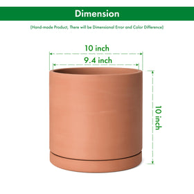 Dvine Dev pot shows drainage hole and saucer for mess-free watering.