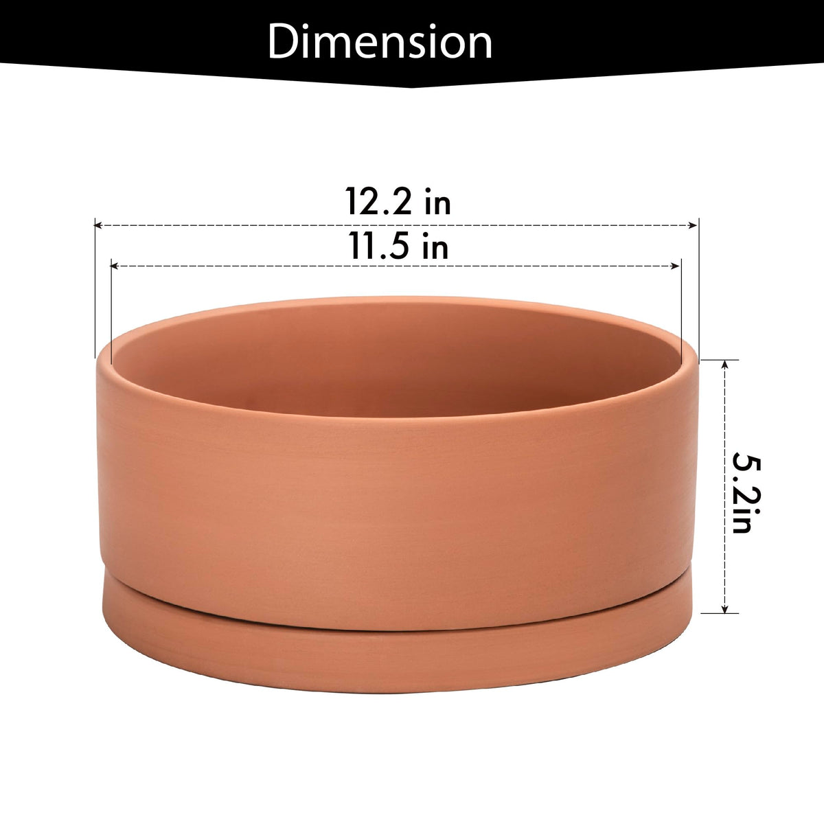 D'vine Dev terracotta pot close-up showing drainage hole detail and porous surface.