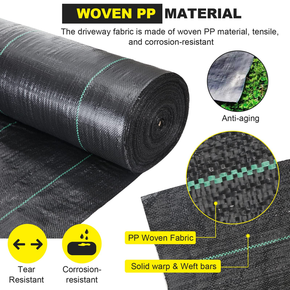 DWALE 3.5oz heavy-duty geotextile offers strong underlayment for projects.