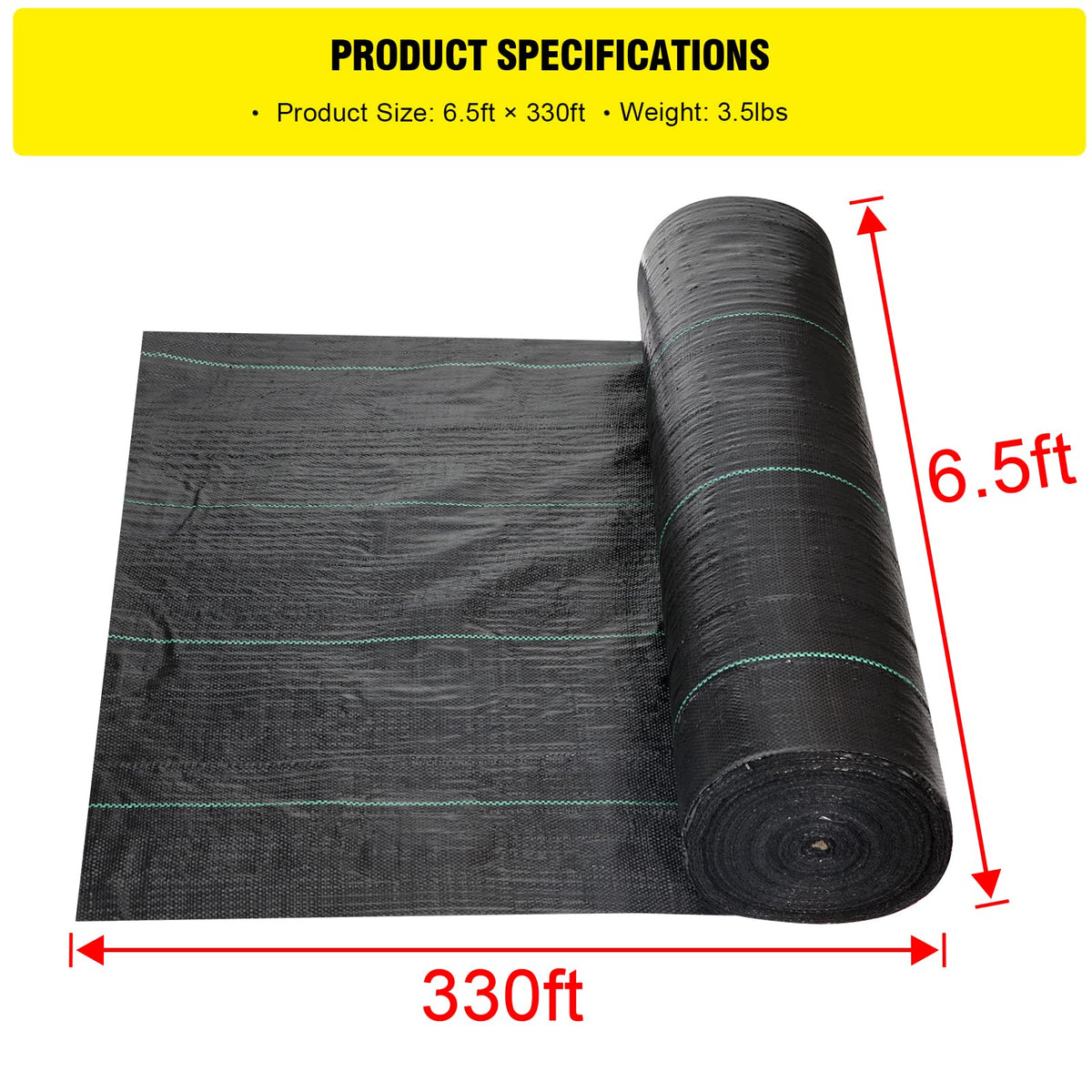 DWALE 6.5ft-wide geotextile fabric suited for drainage and erosion control.
