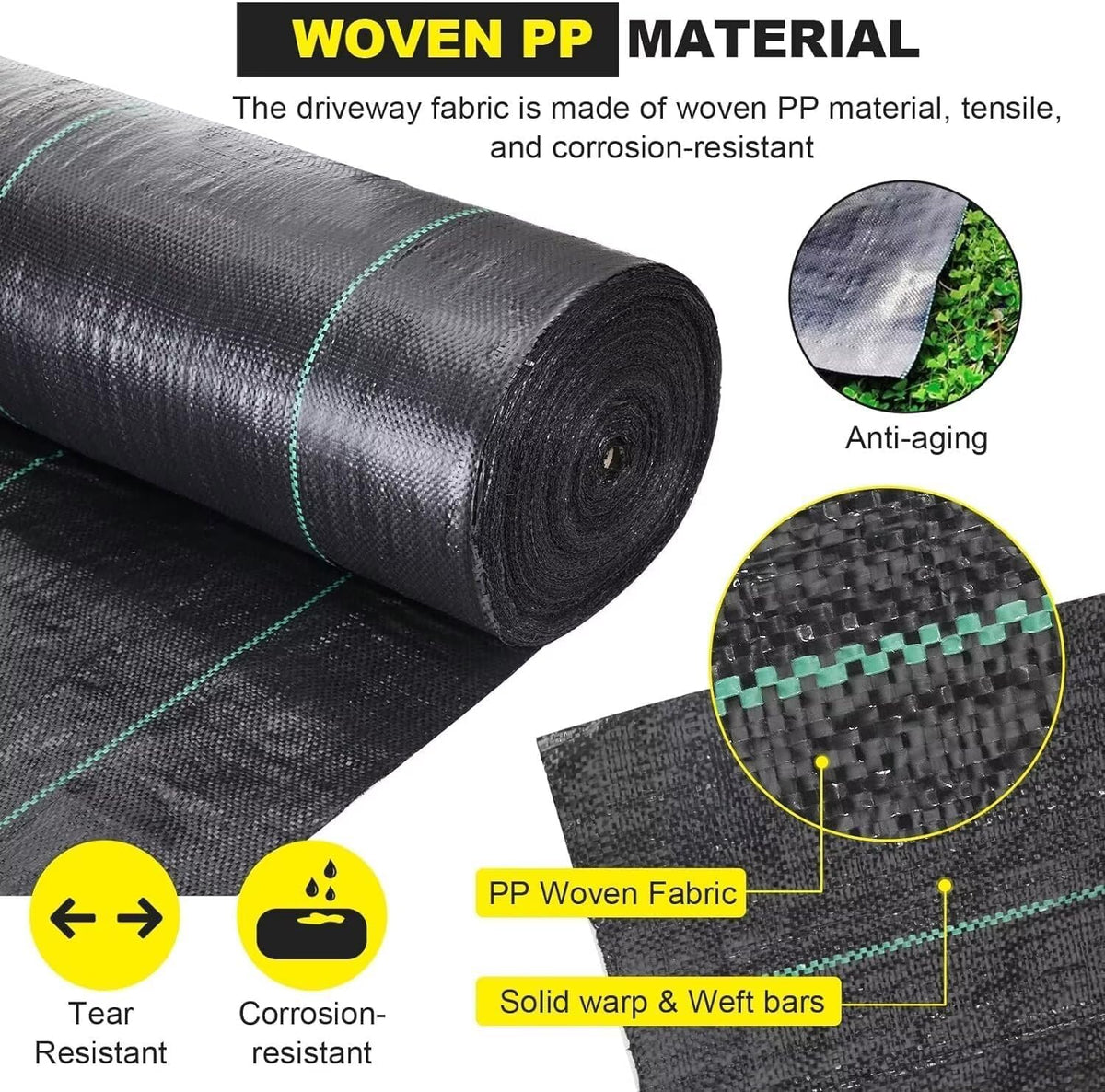DWALE Driveway Fabric 13ft width fits wide driveways with ease.