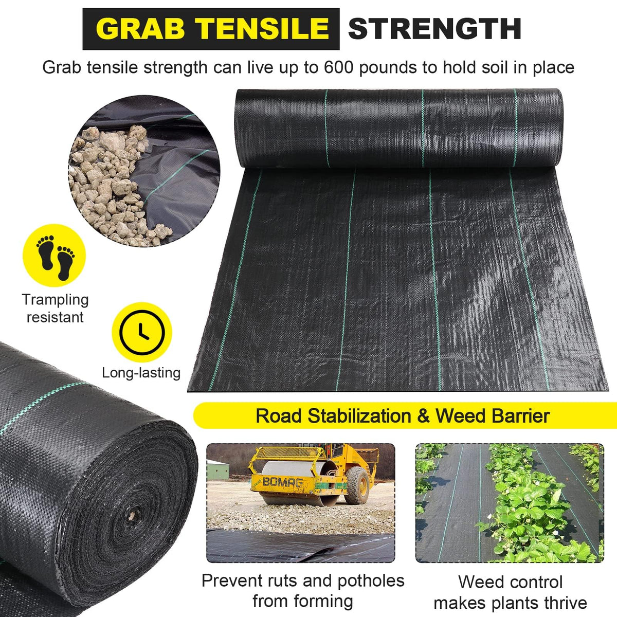 DWALE erosion-control fabric suitable for retaining walls, patios, and garden paths.