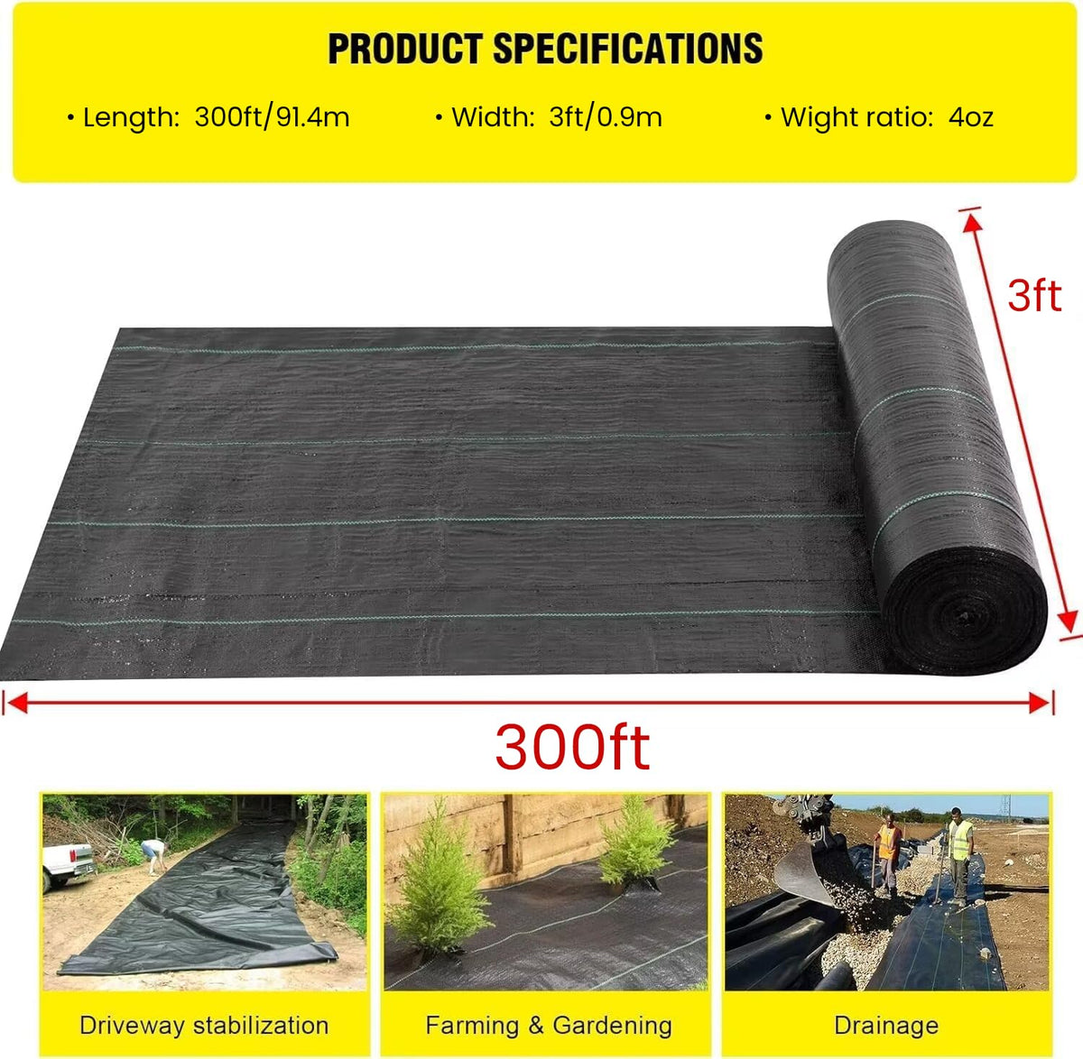 DWALE geotextile permeable fabric shows breathable weave for drains and planting beds.