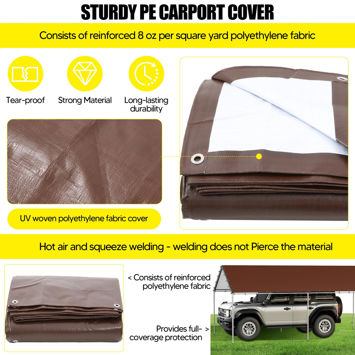 Dwale UV protection and fade resistance on durable canopy material outdoors