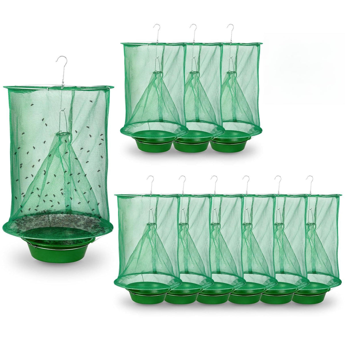Dwcom Trap 10-pack fly traps hanging for easy outdoor placement