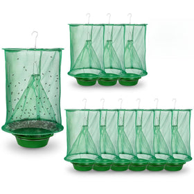 Dwcom Trap 10-pack fly traps hanging for easy outdoor placement