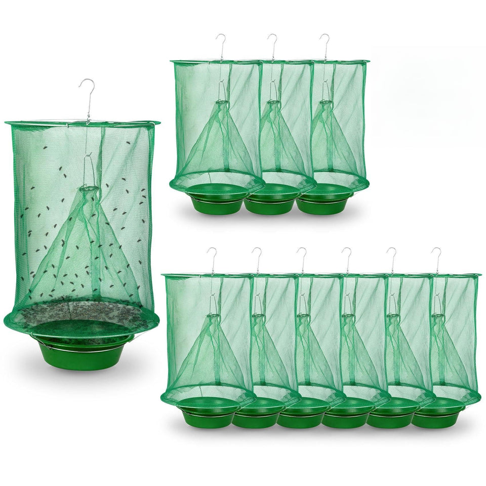 Dwcom Trap 10-pack fly traps hanging for easy outdoor placement