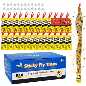 Dwcom Trap 24-pack fruit fly traps set up indoors outdoors to capture flying pests
