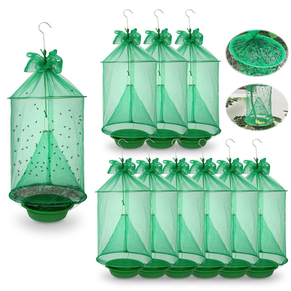Dwcom Trap durable-wire fly trap for barn and garden use.