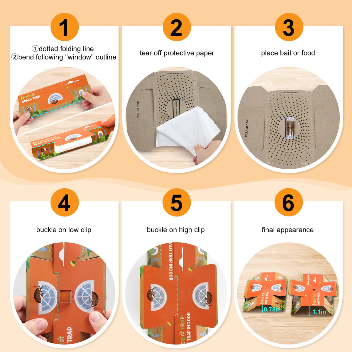 Dwcom Trap enhanced adhesive traps catch roaches with upgraded sticky surface.