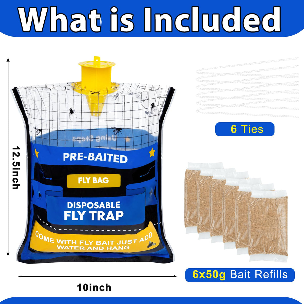 Dwcom Trap hanging fly trap bag at a barn reduces pests near livestock