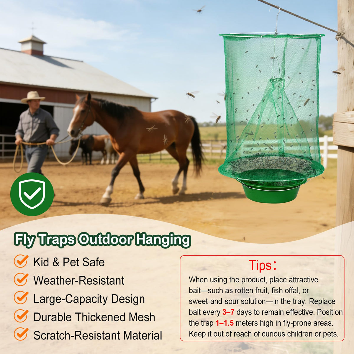 Dwcom Trap hanging setup shown about 1 meter off ground