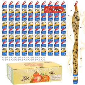 Dwcom Trap indoor fly tape 40 pack captures fruit flies with strong adhesive.