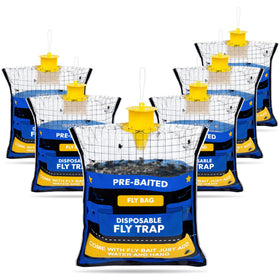 Dwcom Trap outdoor fly trap bag ready to hang away from living areas