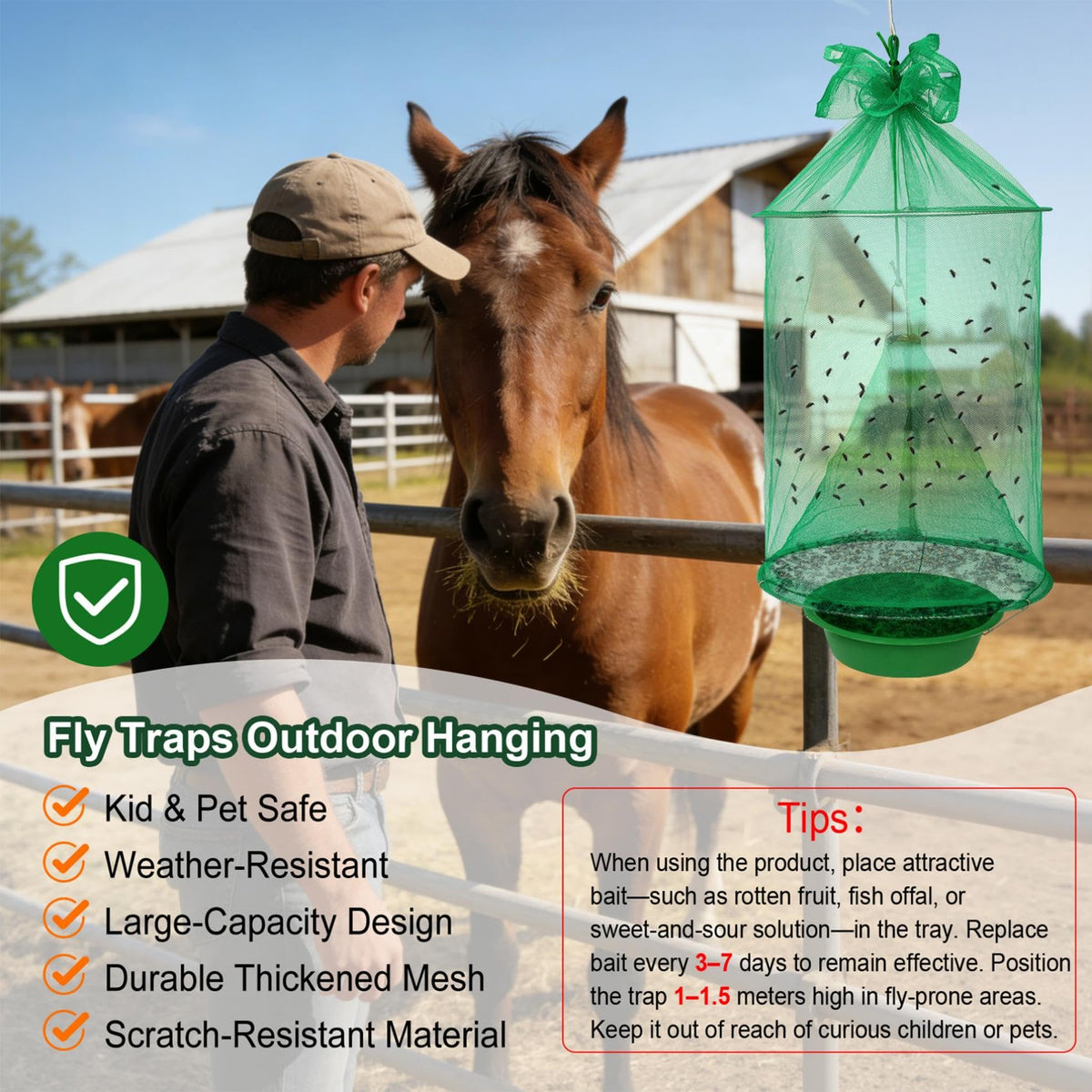 Dwcom Trap outdoor-placement suitable for barns, orchards, and yards.