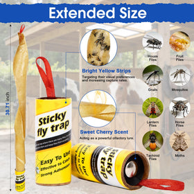 Dwcom Trap sticky fly strips with high tack attracting flies quickly