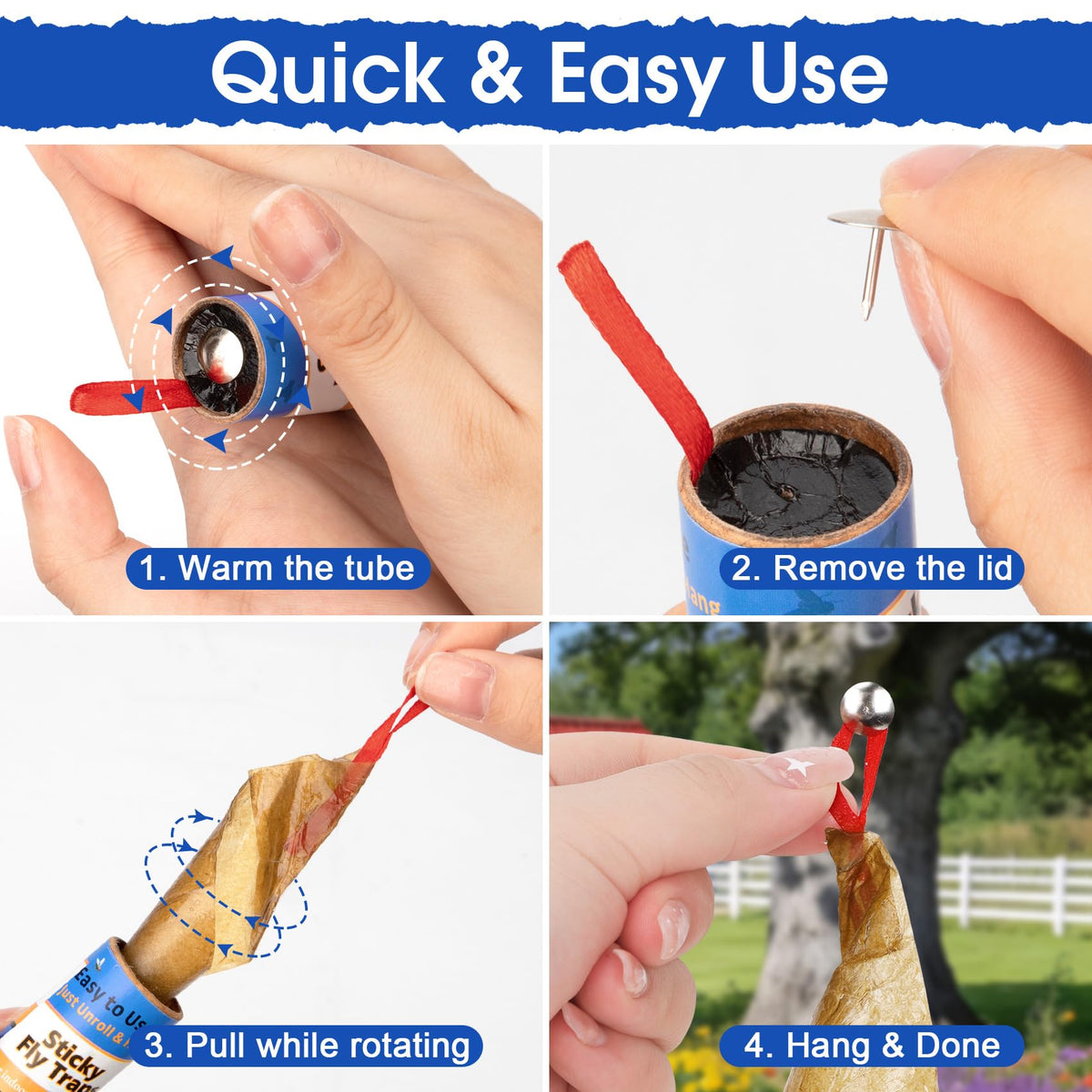 Dwcom Trap two in one fly catcher attracts flies with scent and color lure.