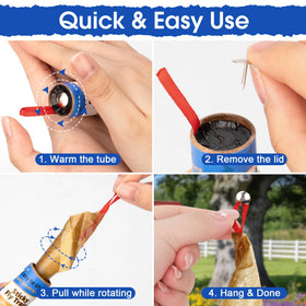 Dwcom Trap two in one fly catcher attracts flies with scent and color lure.