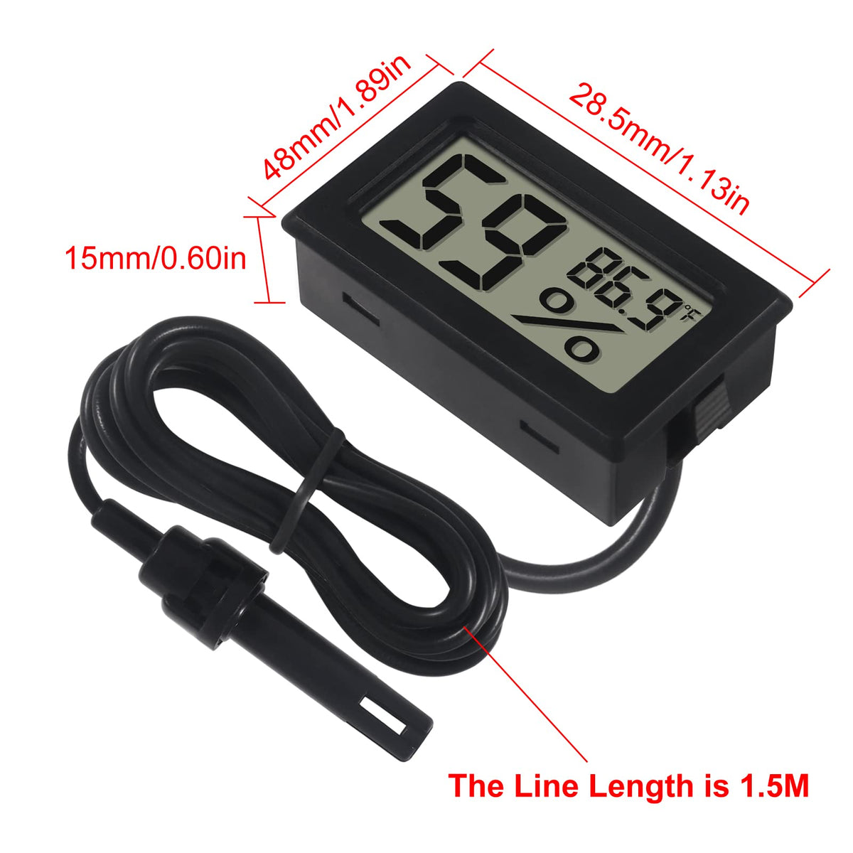 DWEII compact hygrometer with batteries included for ready use anywhere