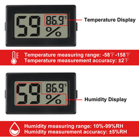 DWEII LCD-screen hygrometer displays readings clearly for quick checks