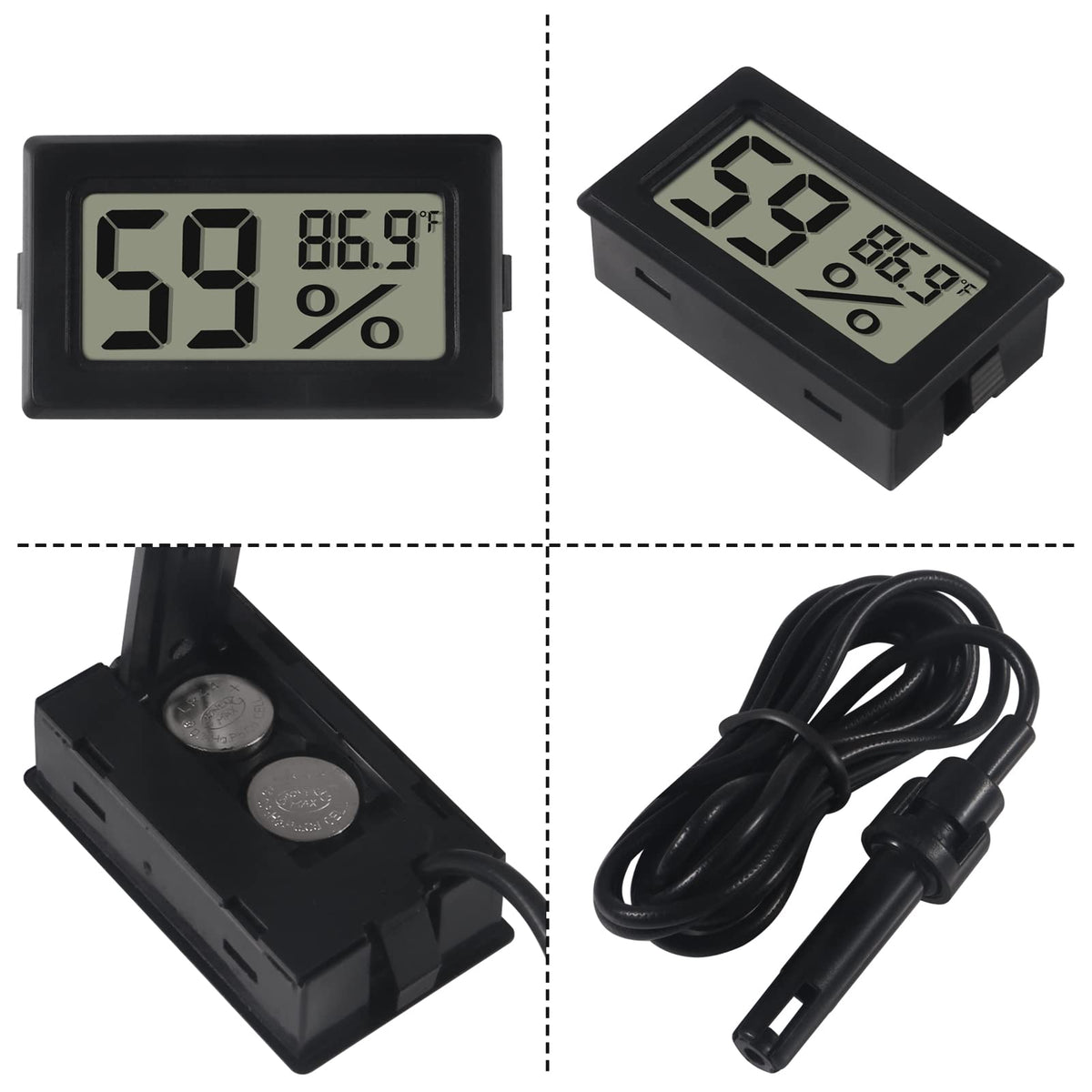 DWEII probe-enabled hygrometer provides built-in temperature probe for localized checks