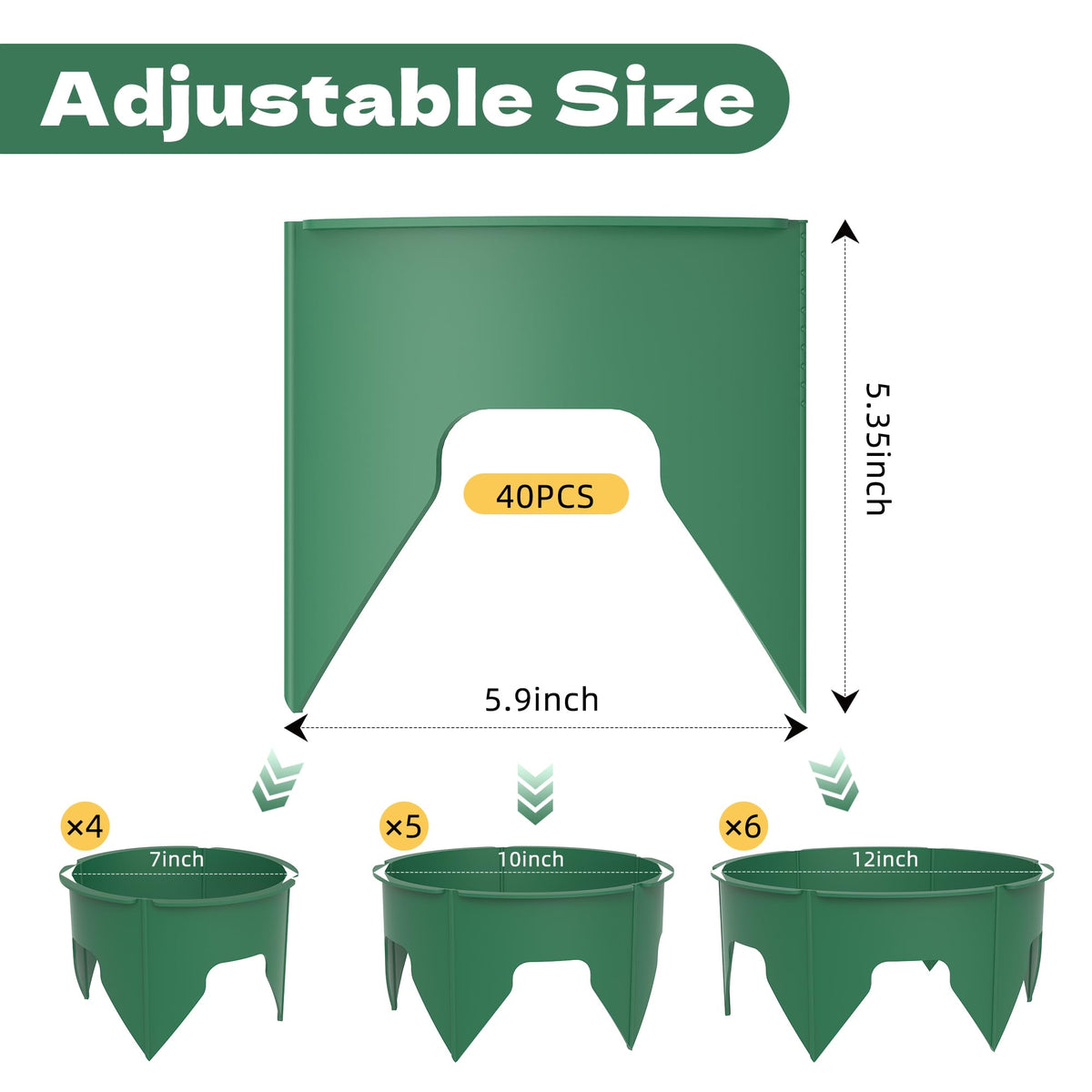 DwelSpire plant grow ring 7-inch setup around vegetables for defined border