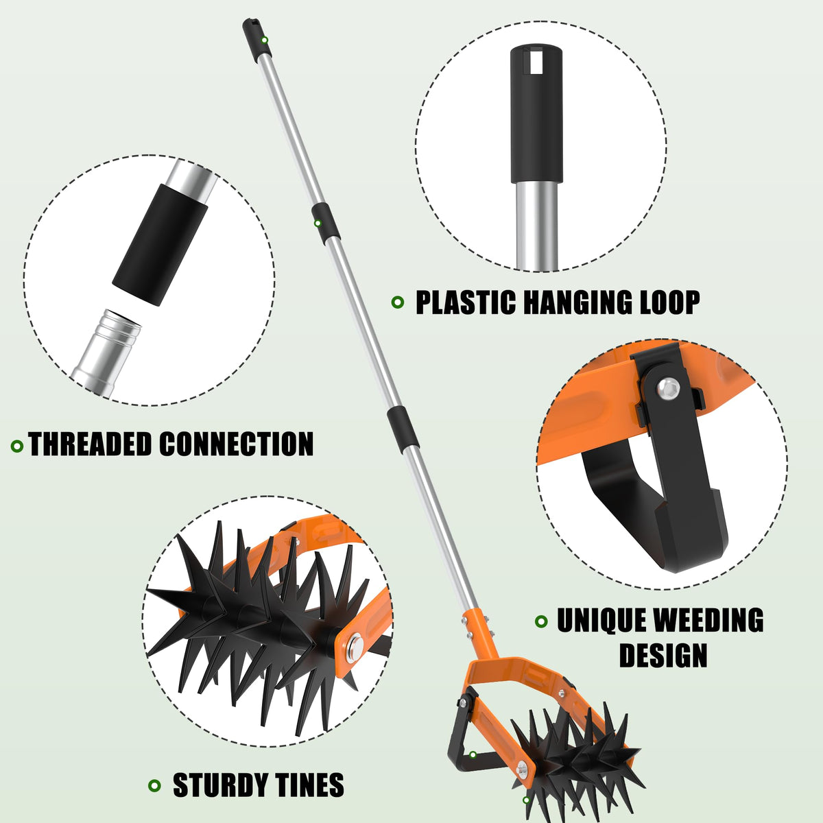 DwelSpire stainless-steel handle with anti-slip grip for comfortable use.