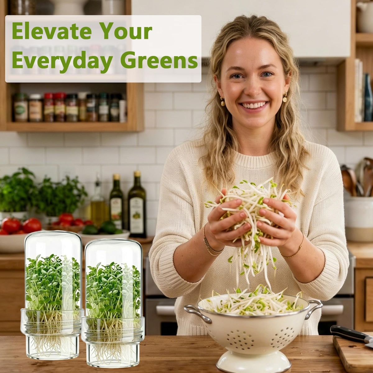 DWETG stainless steel mesh lids provide airflow for healthy sprouts.