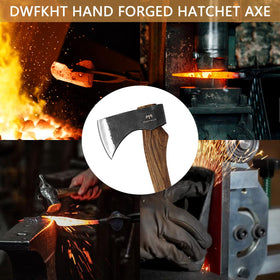 DWFKHT hatchet tucked in backpack for easy outdoor access