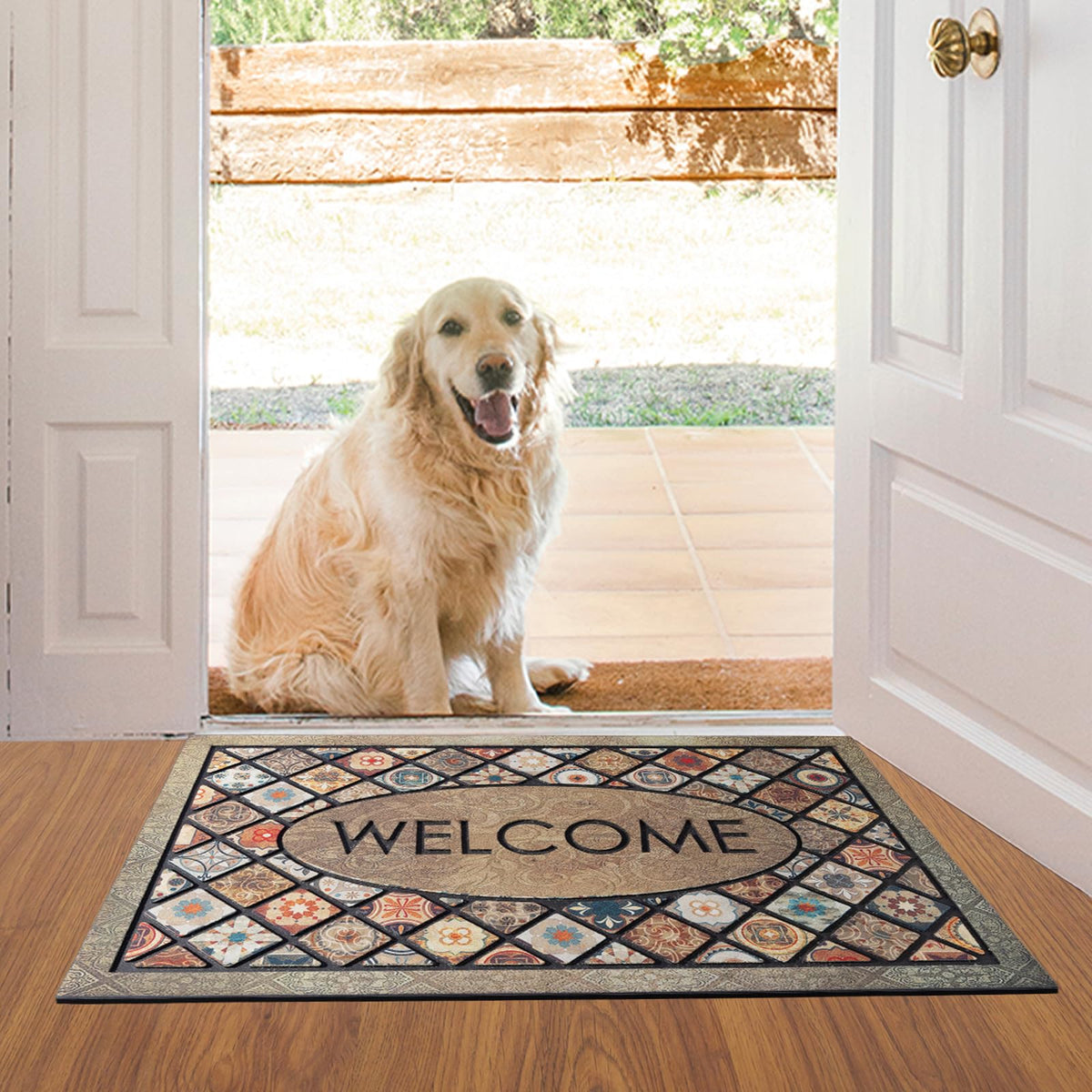 DWKKX front-porch entryway mat handles high foot traffic