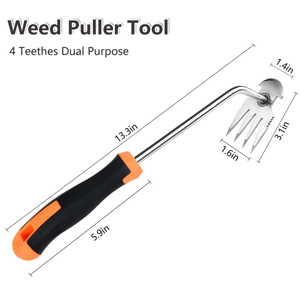 DWULCX Stainless steel weeder highlights durability in tough soil and stubborn weeds.