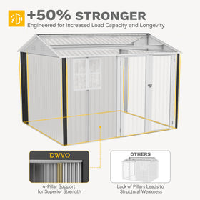 DWVO 10x10 shed interior shows bright airy space with ventilation