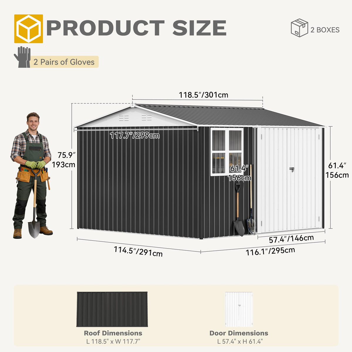 DWVO 10x10 shed outdoor fit for patio backyard lawn