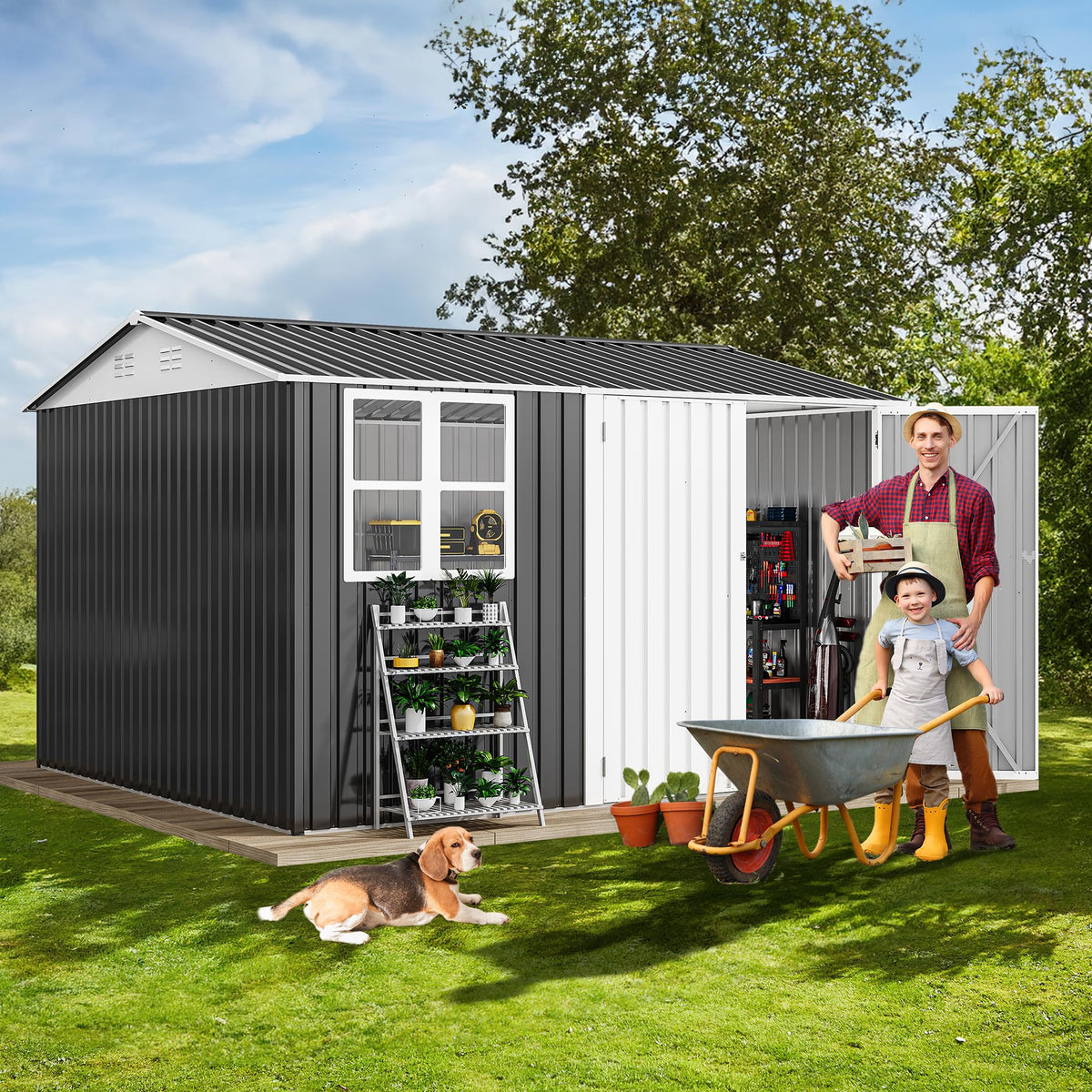 DWVO 10x10 shed windows detail lets natural light brighten the interior
