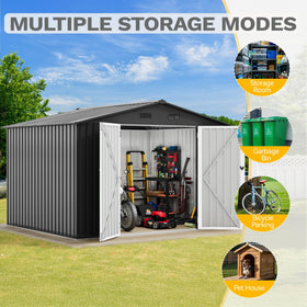 DWVO 10x8ft backyard shed showcasing durable outdoor storage setup.