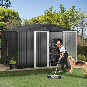 DWVO 10x8ft shed door detail highlighting easy access and secure valuables.