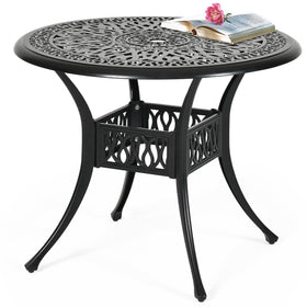 DWVO 35-inch round outdoor dining table ideal for spacious al fresco meals