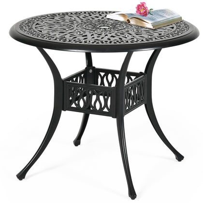 DWVO 35-inch round outdoor dining table ideal for spacious al fresco meals