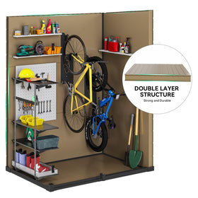 DWVO PVC floor in shed keeps contents dry and stable during use