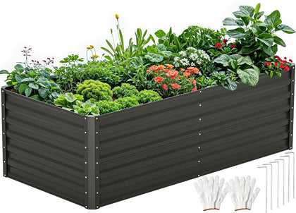 DWVO 6x3x2 ft raised garden bed outdoors for versatile planting