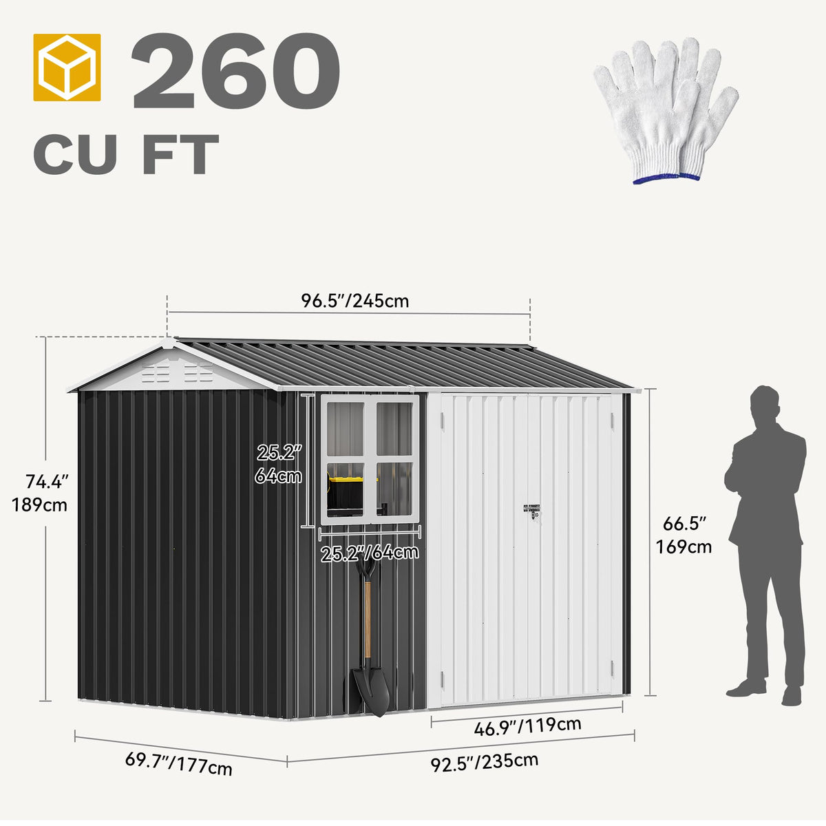 DWVO 8x6ft storage shed easy assembly with clear instructions