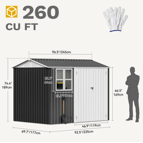 DWVO 8x6ft storage shed easy assembly with clear instructions