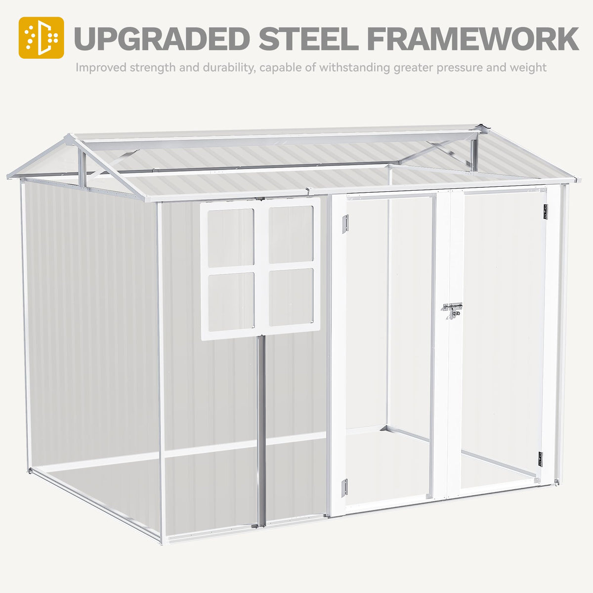 DWVO 8x6ft storage shed ideal for bicycle storage and bike shelter