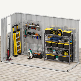 DWVO 9x4ft shed galvanized steel panels resist weather and wear