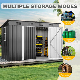 DWVO shed in garden setup demonstrating versatile outdoor storage options