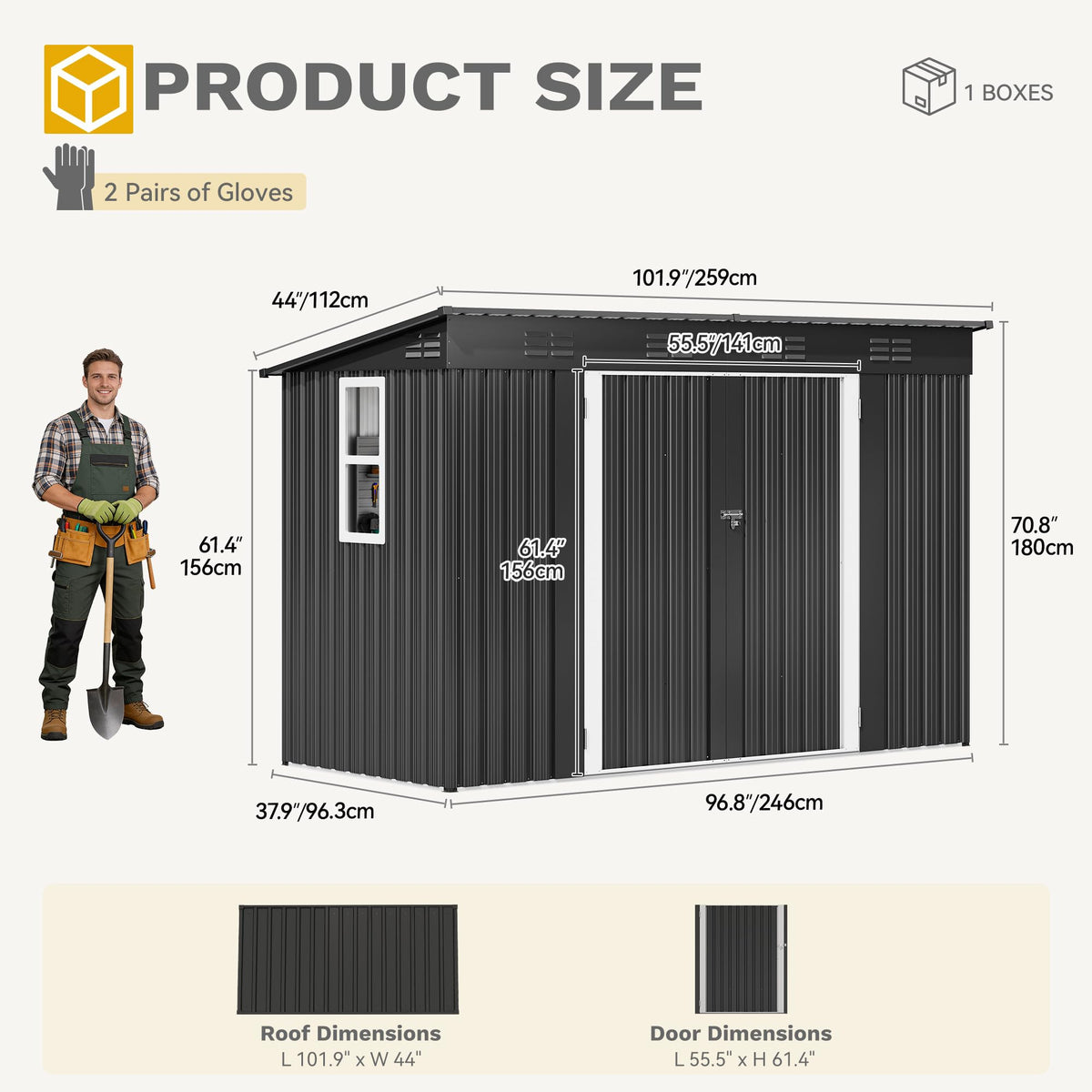 DWVO shed interior storage space organized for tools and bikes