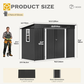 DWVO shed interior storage space organized for tools and bikes