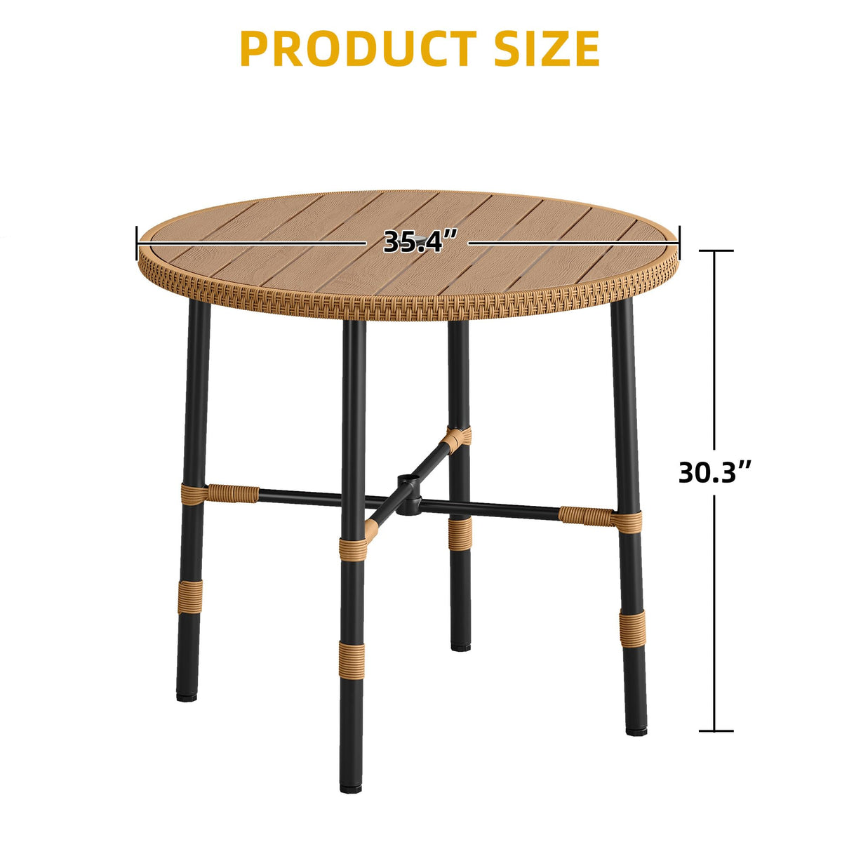 DWVO all-weather dining table that cleans easily after outdoor meals.